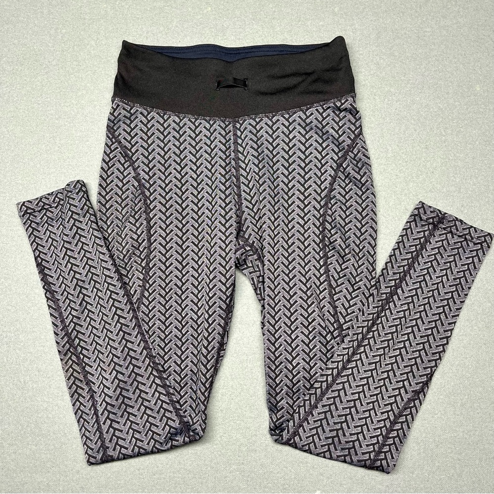 895 Performance Black And Gray Patterned Leggings… - image 1